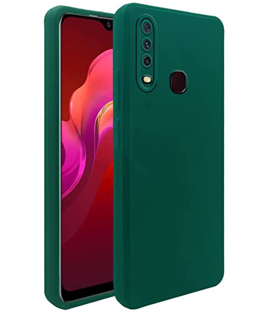     			KOVADO - Green Cloth Plain Cases Compatible For Vivo Y17 ( Pack of 1 )