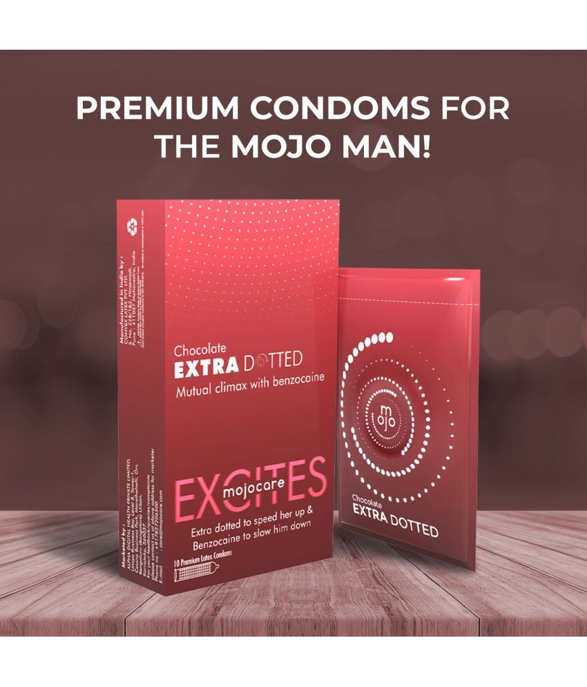 Mojocare Excites Extra Dotted Condom Combo Strawberry Extra Dotted