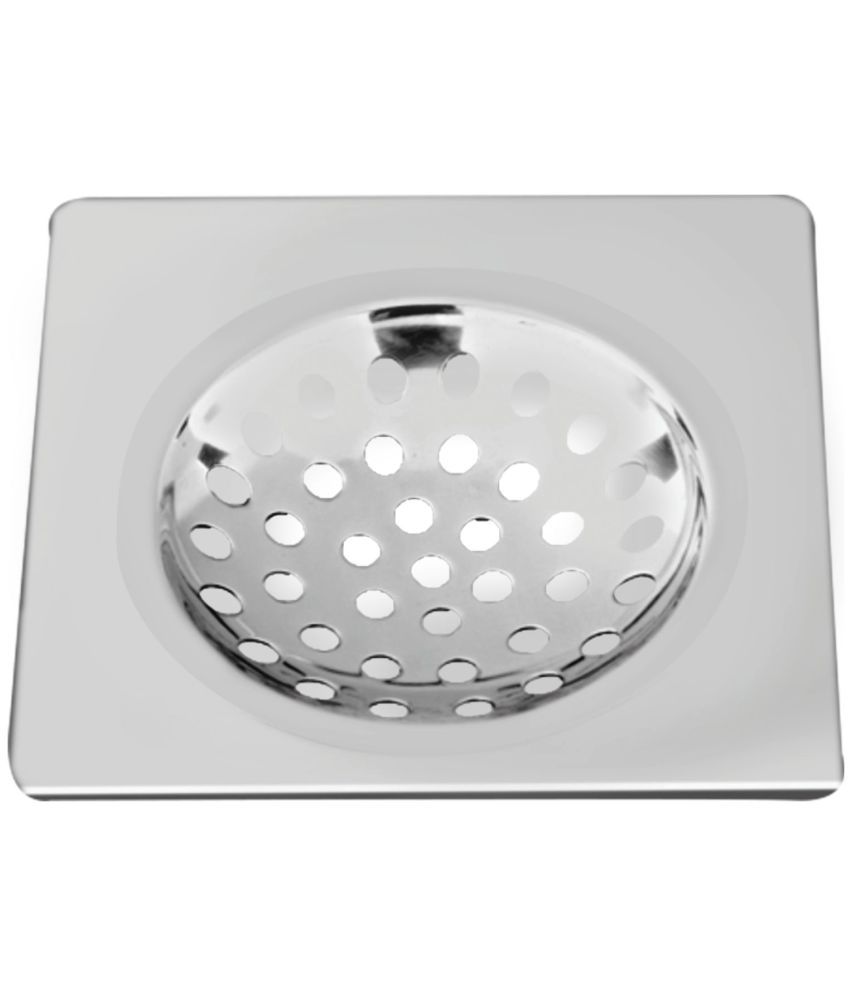     			Sanjay Chilly SaniSquare Stainless Steel 304 Grade Chrome Finished Trap Floor Drain Grating 5 Inches
