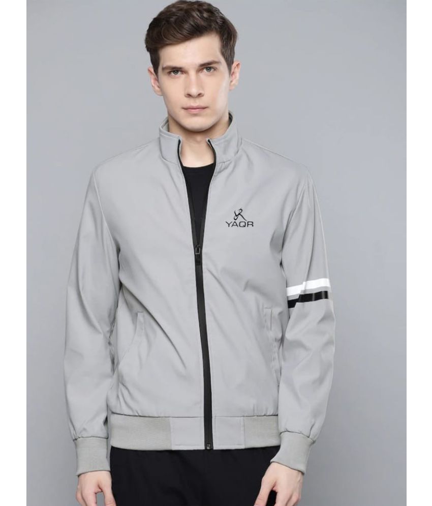     			YAQR - Grey Nylon Regular Fit Men's Windcheater Jacket ( Pack of 1 )