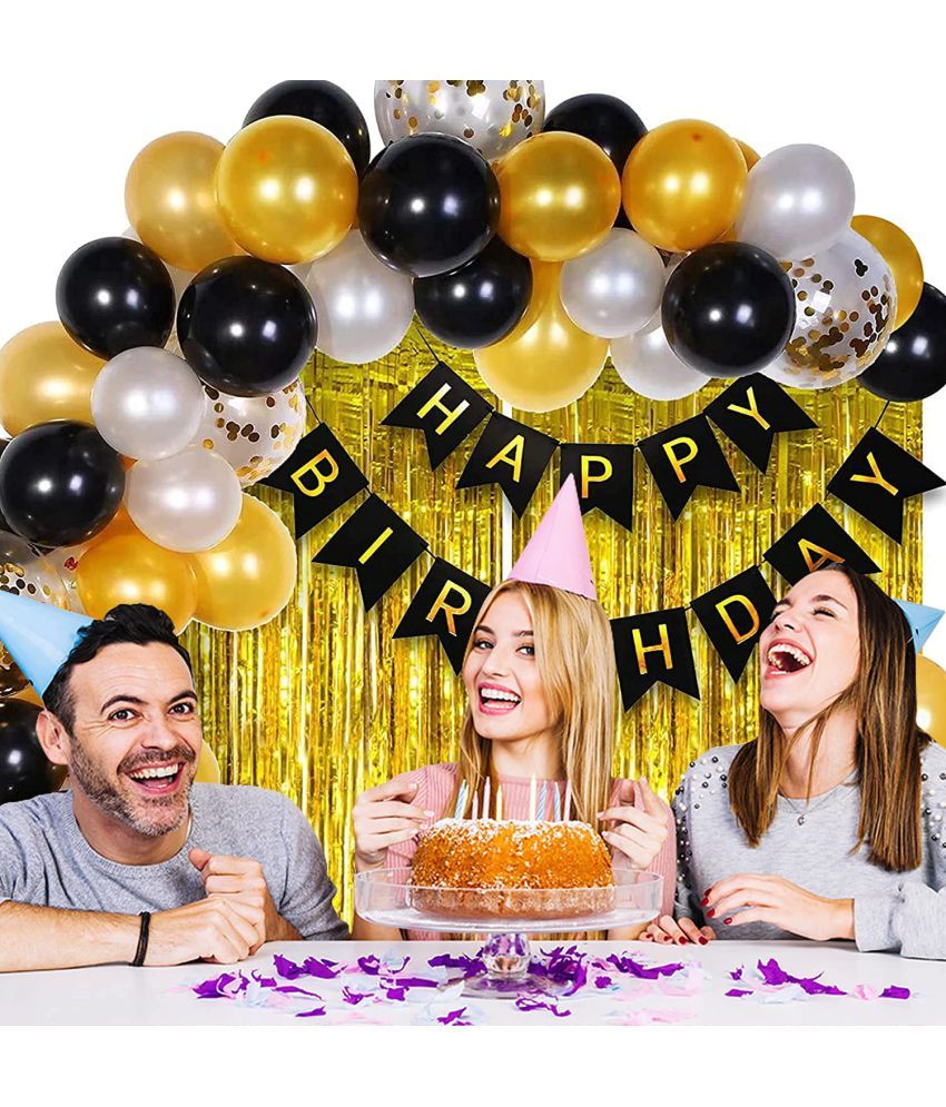 CuteSo Happy Birthday Decoration Items Kit Combo Set 1st 2nd 3rd