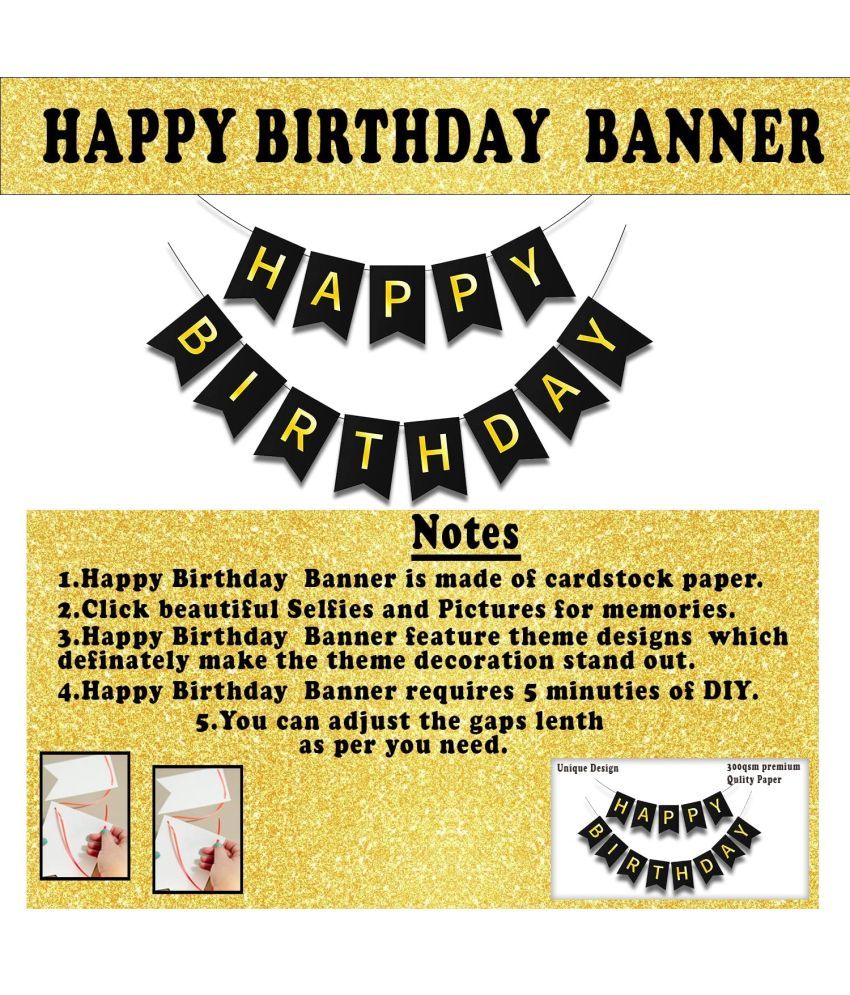 CuteSo Happy Birthday Decoration Items Kit Combo Set 1st 2nd 3rd