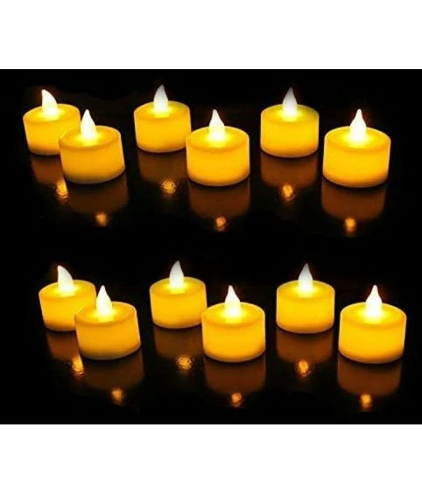 MR ONLINE STORE Tealight Mini LED Candles LED Candle Yellow - Pack of 12