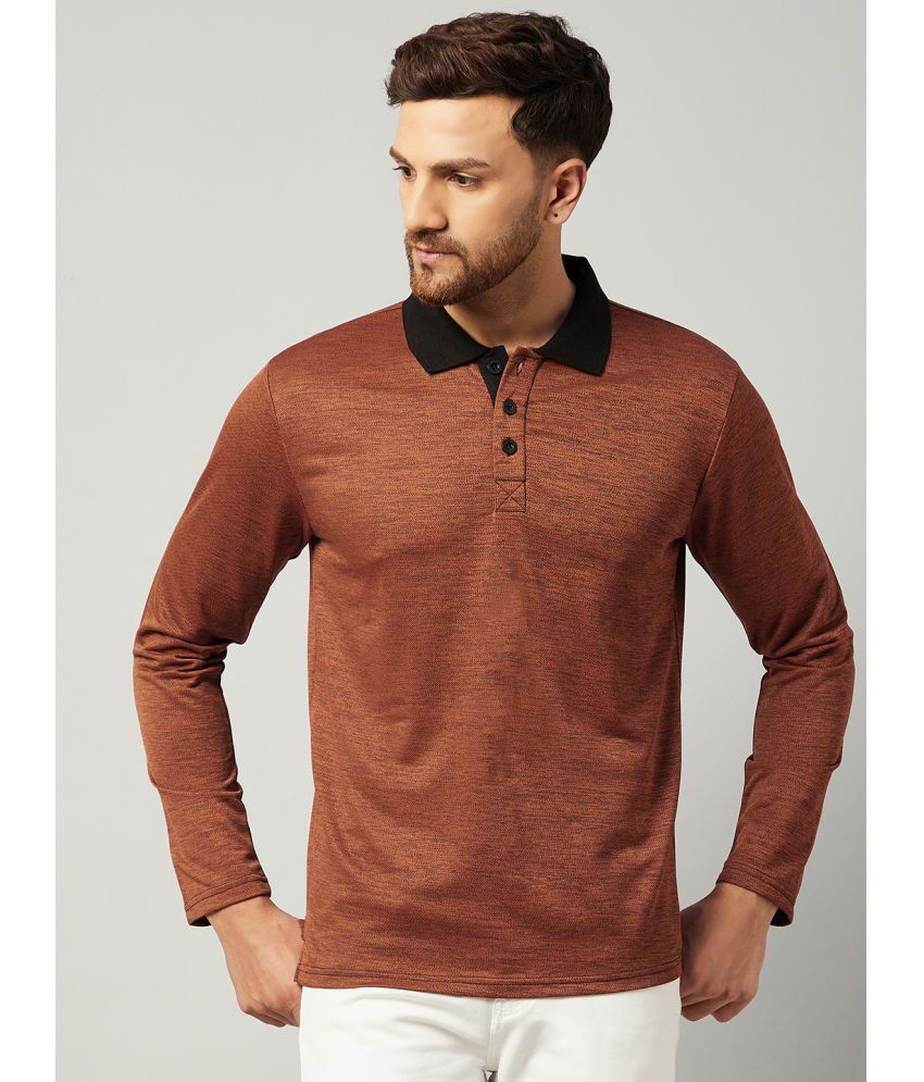Gritstones - Rust Cotton Blend Regular Fit Men's Polo T Shirt ( Pack of 1 )