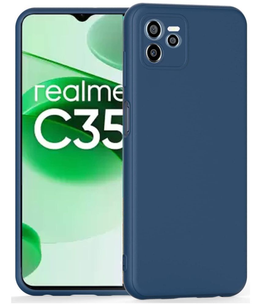     			JMA - Blue Rubber Hybrid Covers Compatible For Realme C35 ( Pack of 1 )