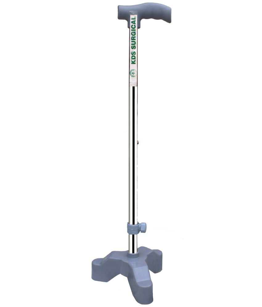     			KDS SURGICAL 3 Leg Tripod Chrome Grey Height Adjustable Steel Walking Sticks