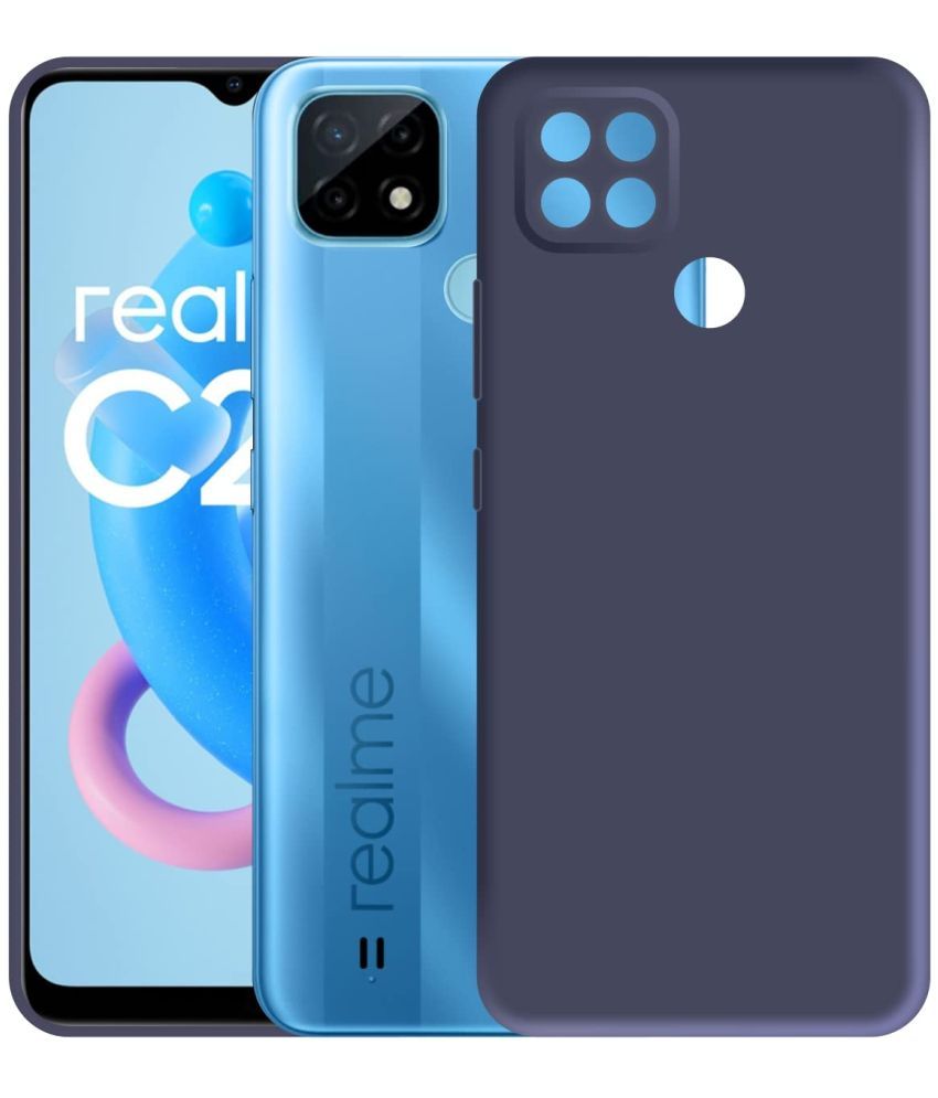     			Megha Star - Blue Silicon Plain Cases Compatible For Realme C21Y ( Pack of 1 )