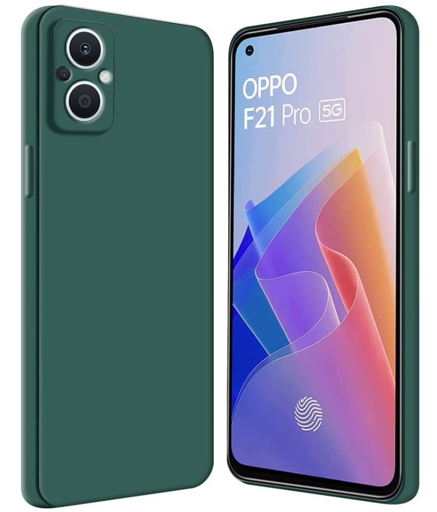     			Megha Star - Green Silicon Plain Cases Compatible For Oppo F21 Pro 5g ( Pack of 1 )