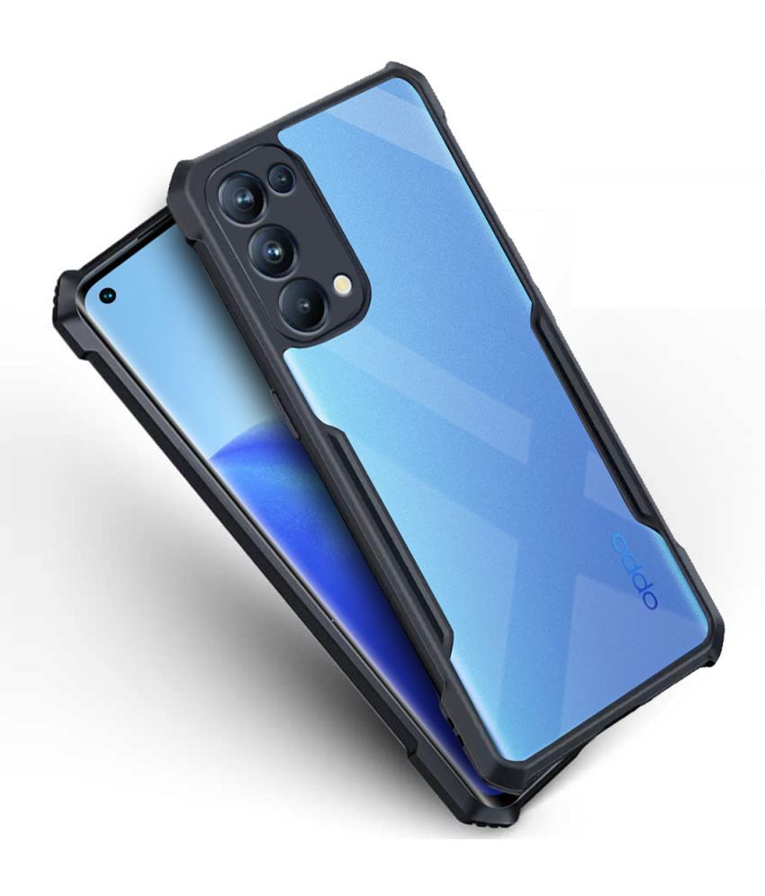     			NBOX - Black Rubber Bumper Cases Compatible For Oppo Reno 5 Pro ( Pack of 1 )