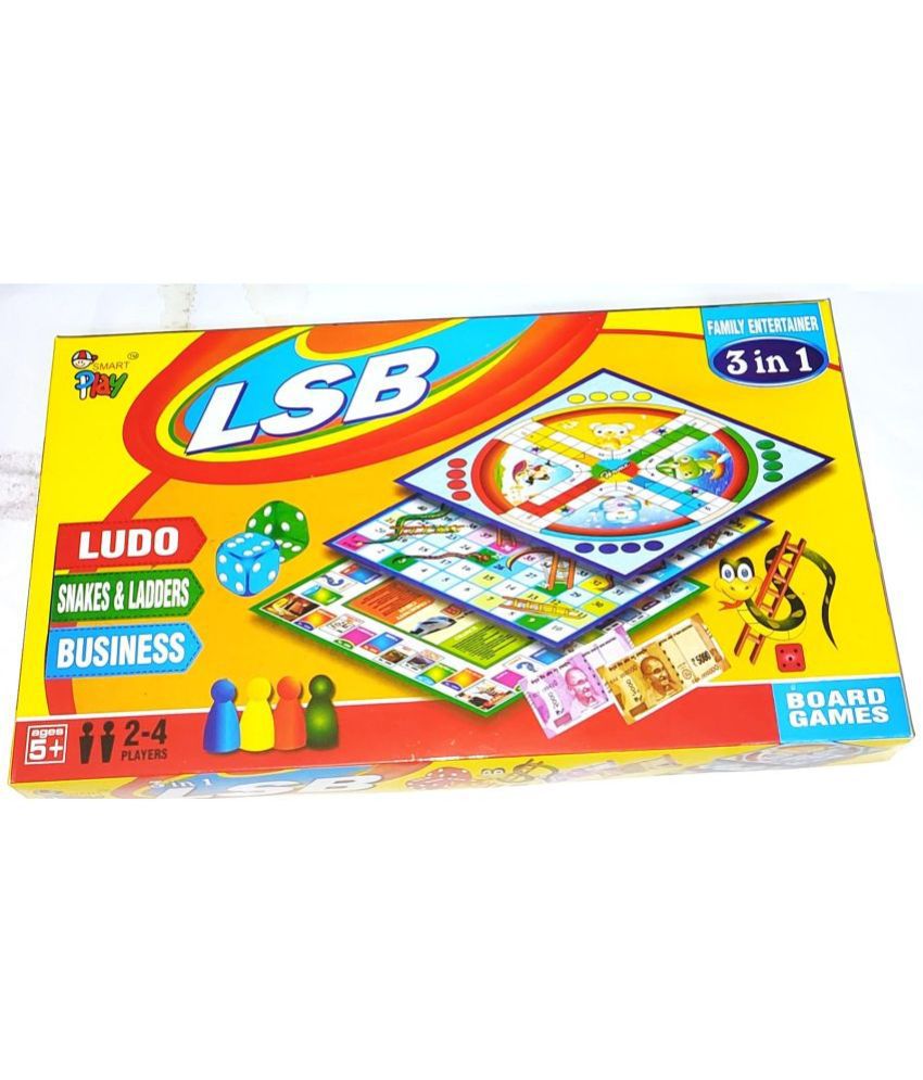     			PETERS PENCE 3 in 1 LSB Board Game ( Ludo, Snakes & Ladders and Business World ) Party & Fun Games Board Game