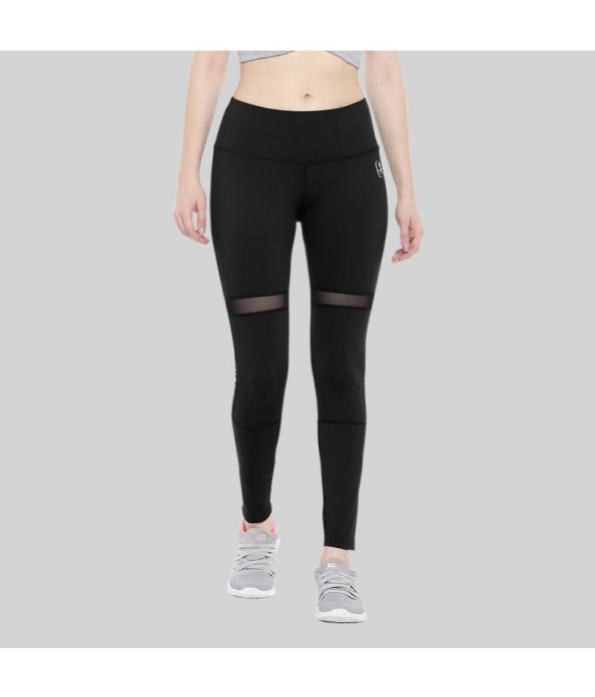 Swee - Black Polyester Slim Fit Women's Sports Tights ( Pack of 1 )