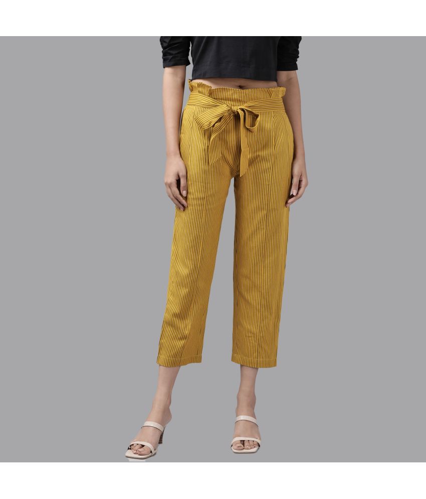     			Yash Gallery - Yellow Cotton Regular Women's Casual Pants ( Pack of 1 )