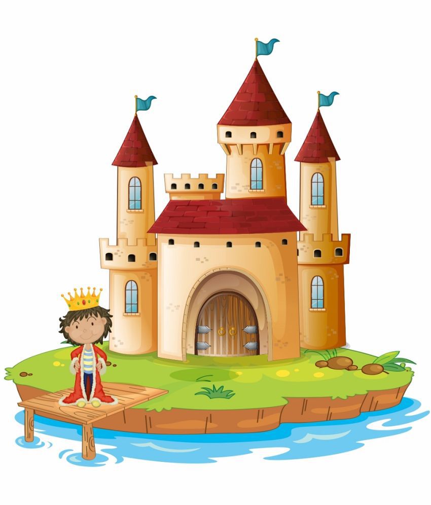     			Asmi Collection Prince at a Castle Near River Wall Sticker ( 60 x 60 cms )