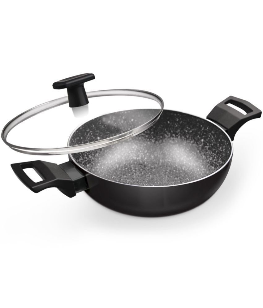     			Milton Pro Cook Granito Induction Kadhai With Glass Lid, 28 cm / 4.1 Litre, Black