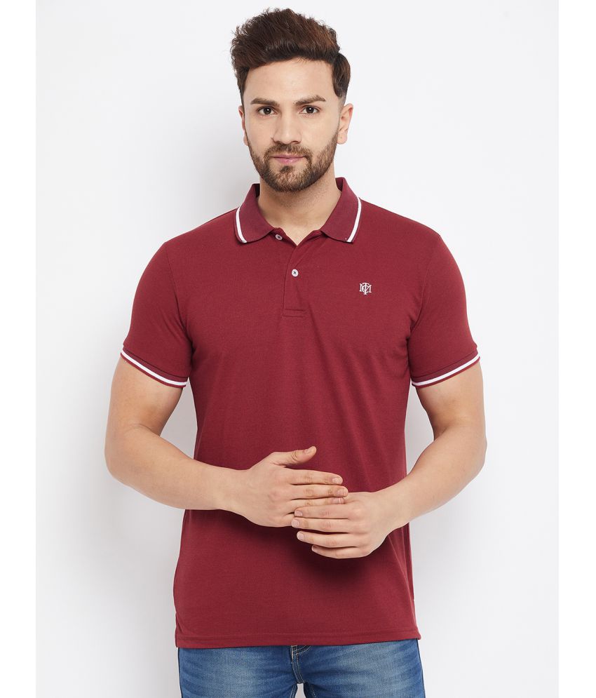     			The Million Club - Maroon Cotton Blend Regular Fit Men's Polo T Shirt ( Pack of 1 )
