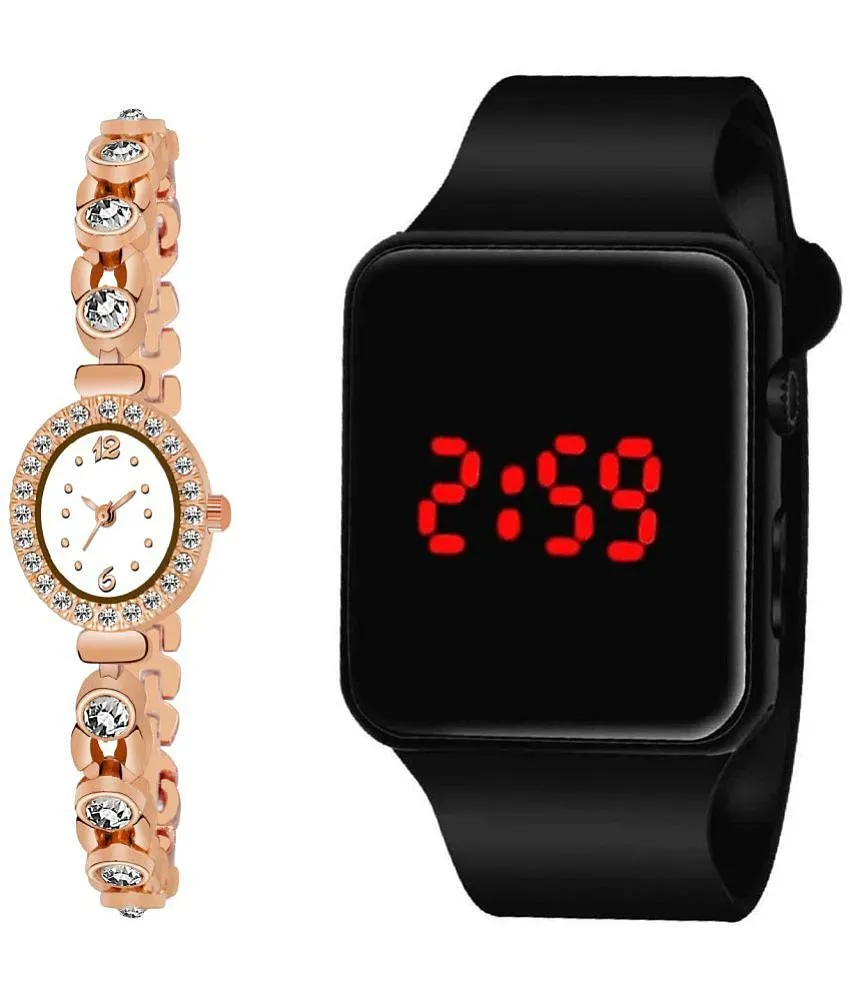 DECLASSE Rose Gold Metal Analog Digital Couple s Watch Buy