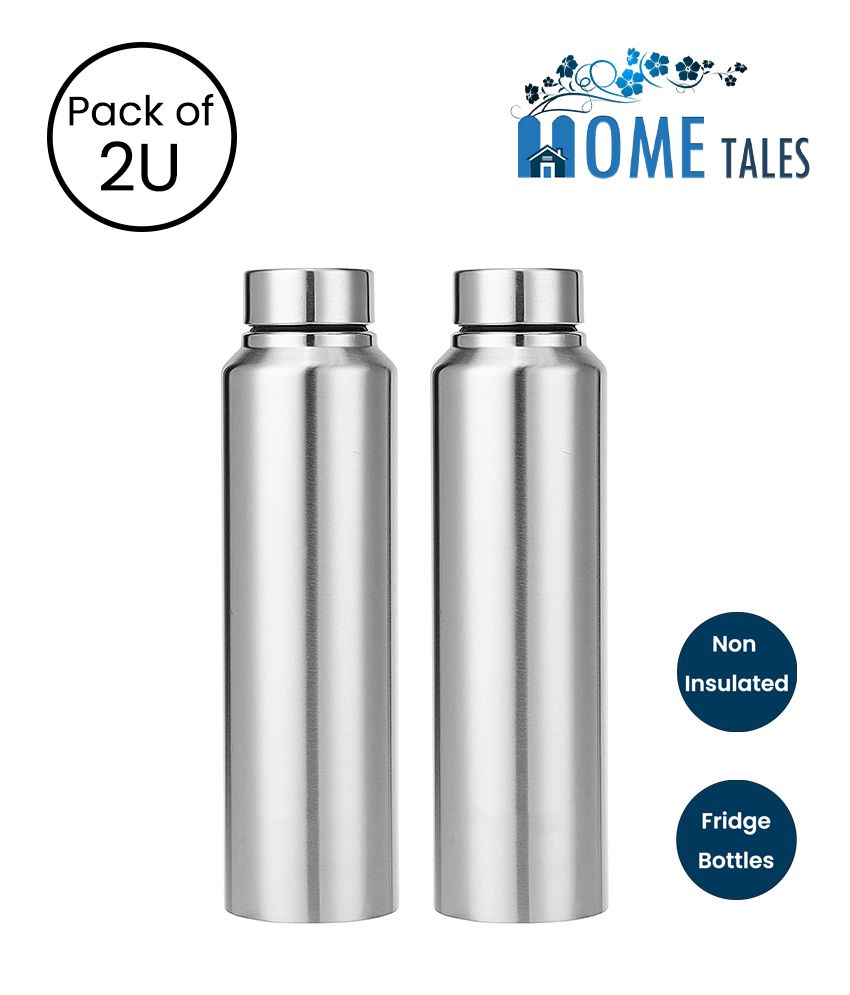 Buy Hometales Silver 950 Ml Steel Water Bottle Set Of 2 Online At Best Price In India Snapdeal