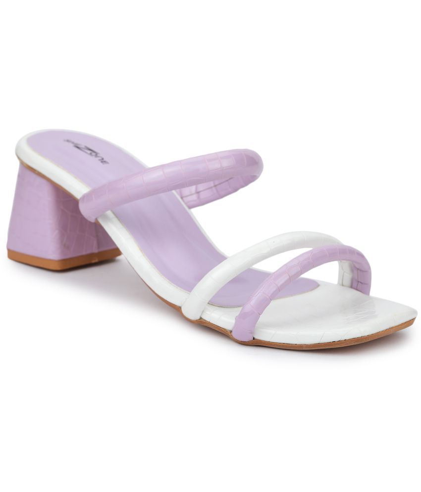 SHEZONE - Purple Women's Slip On Heels