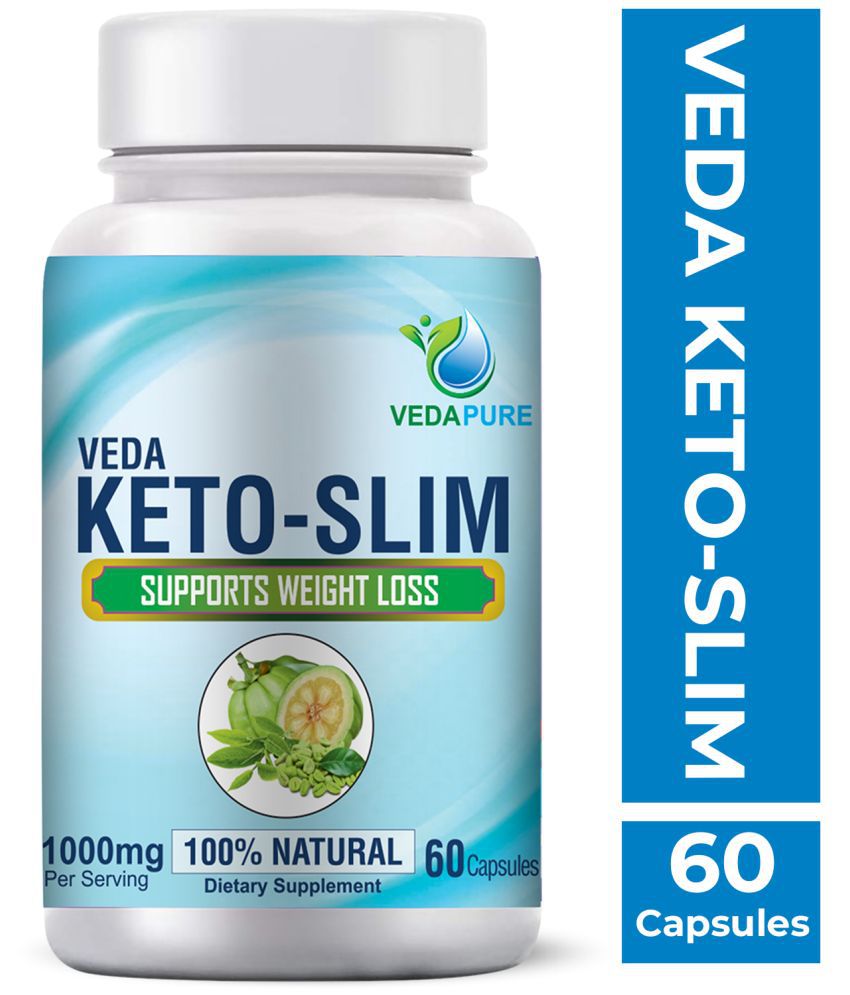     			VEDAPURE Keto Slim Advanced Supports Weight Loss Supplement with Garcinia Cambogia, African Mango,1000mg 60 Capsules (Pack of 1)