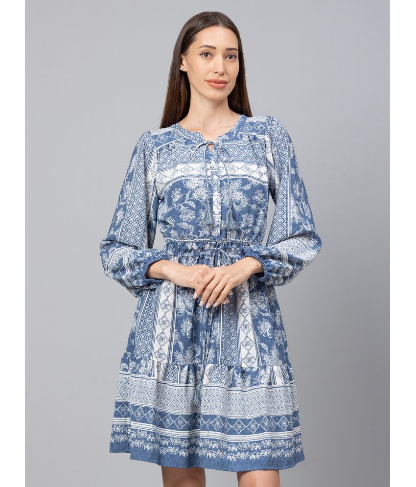     			Globus - Blue Viscose Women's A-line Dress ( Pack of 1 )