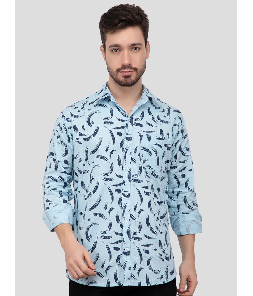     			YHA - Light Blue 100% Cotton Regular Fit Men's Casual Shirt ( Pack of 1 )