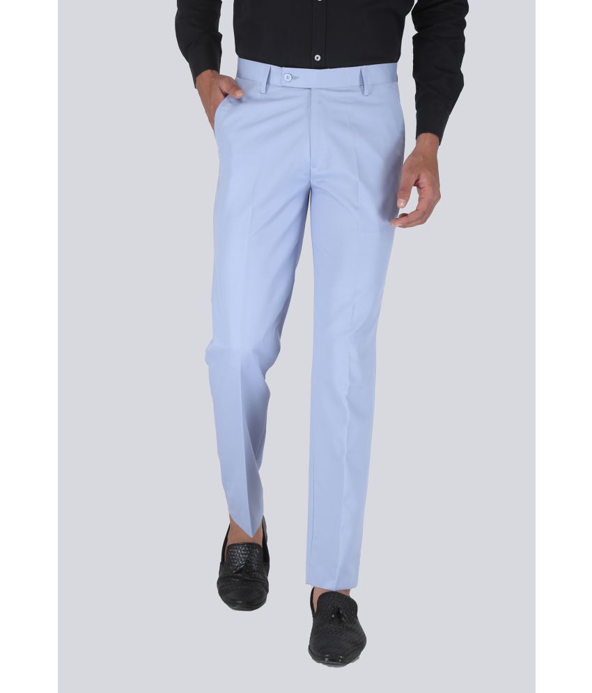     			Charlie Carlos - Blue Cotton Blend Slim - Fit Men's Trousers ( Pack of 1 )