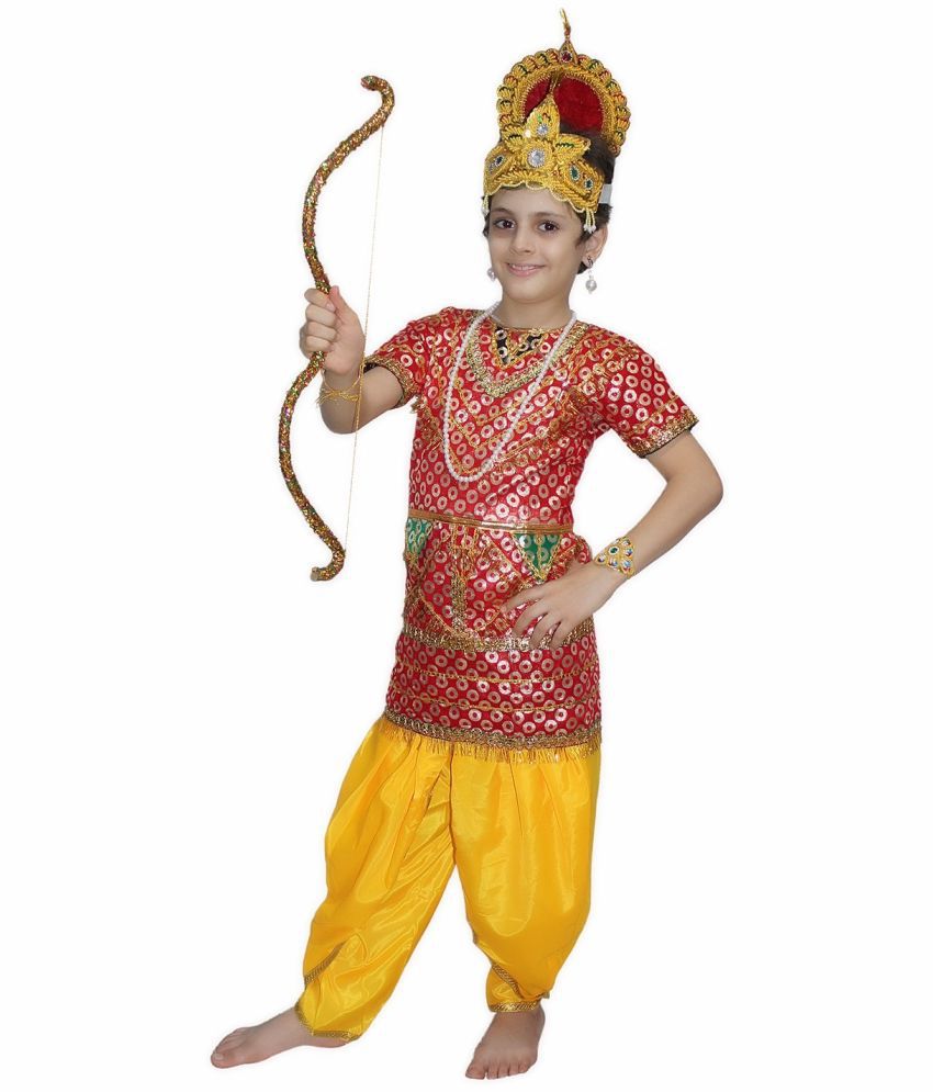     			Kaku Fancy Dresses Shri Ram Gown Costume for Ramleela/Dussehra/Mythological Character Costume - Multicolor, for Boys