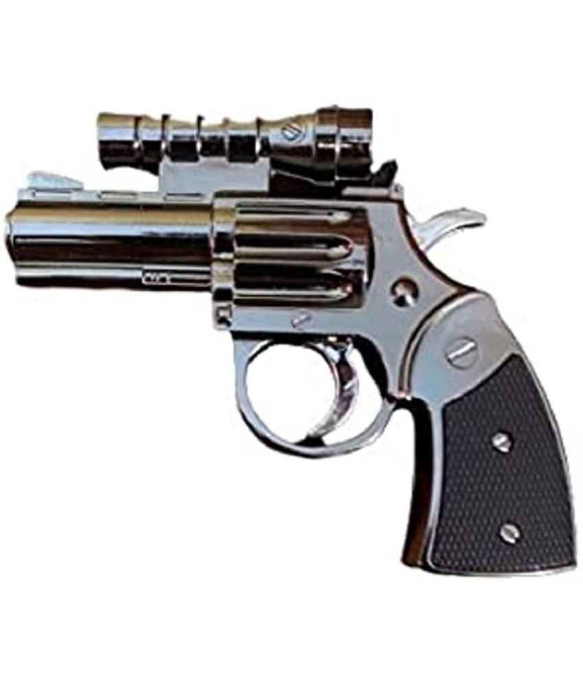 Refillable Lighter Mini Gun Pistol with Laser Light Windproof Jet