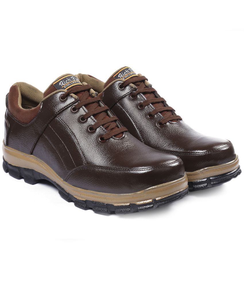 Rich Field Sporty Brown Safety Shoes