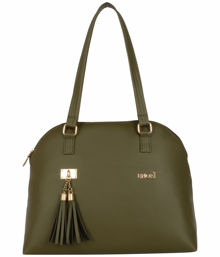     			Enoki - Green Artificial Leather Shoulder Bag