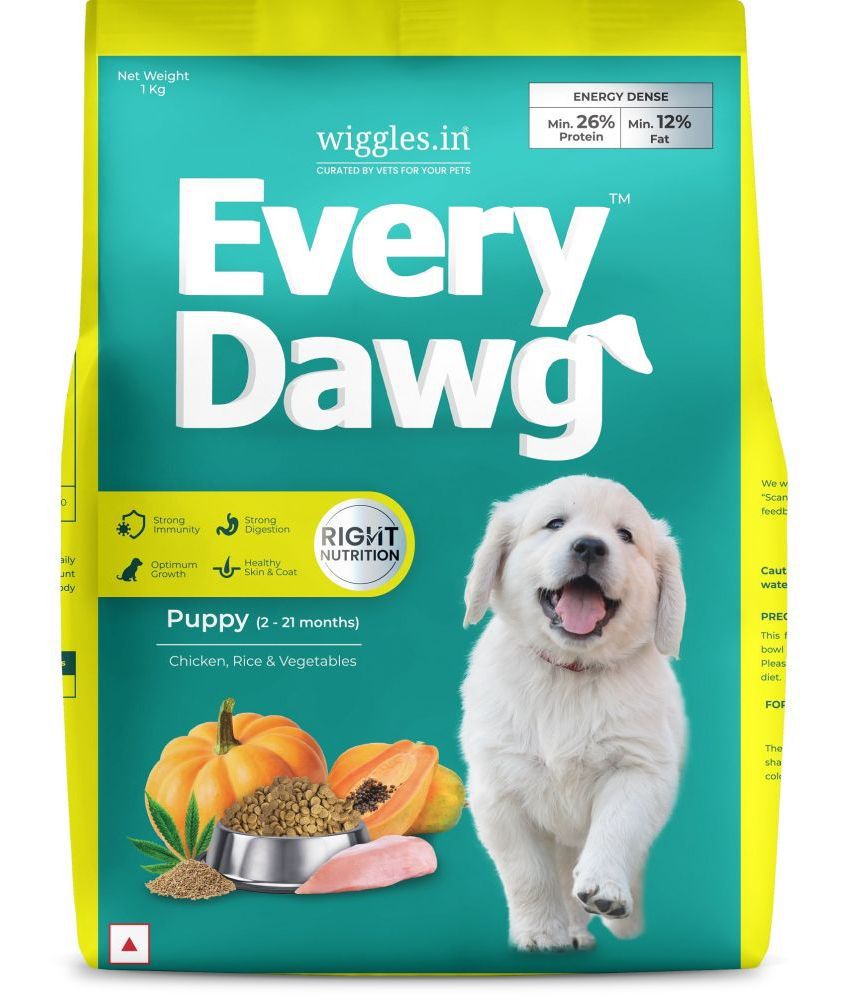     			EveryDawg Puppy Food Dry Dog, 1kg, 2-21 months - German Shepherd, Shih Tzu Small Dogs Pet - Chicken, Fish, Papaya & Black Pepper