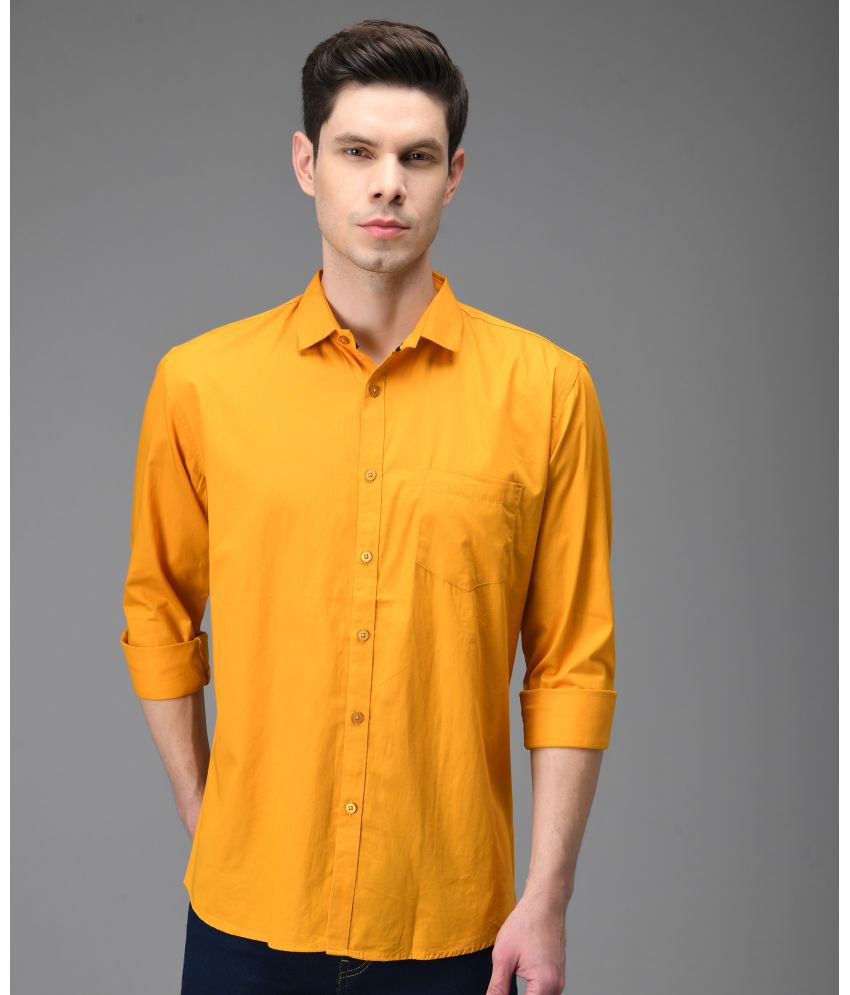     			KIBIT - Mustard 100% Cotton Slim Fit Men's Casual Shirt ( Pack of 1 )