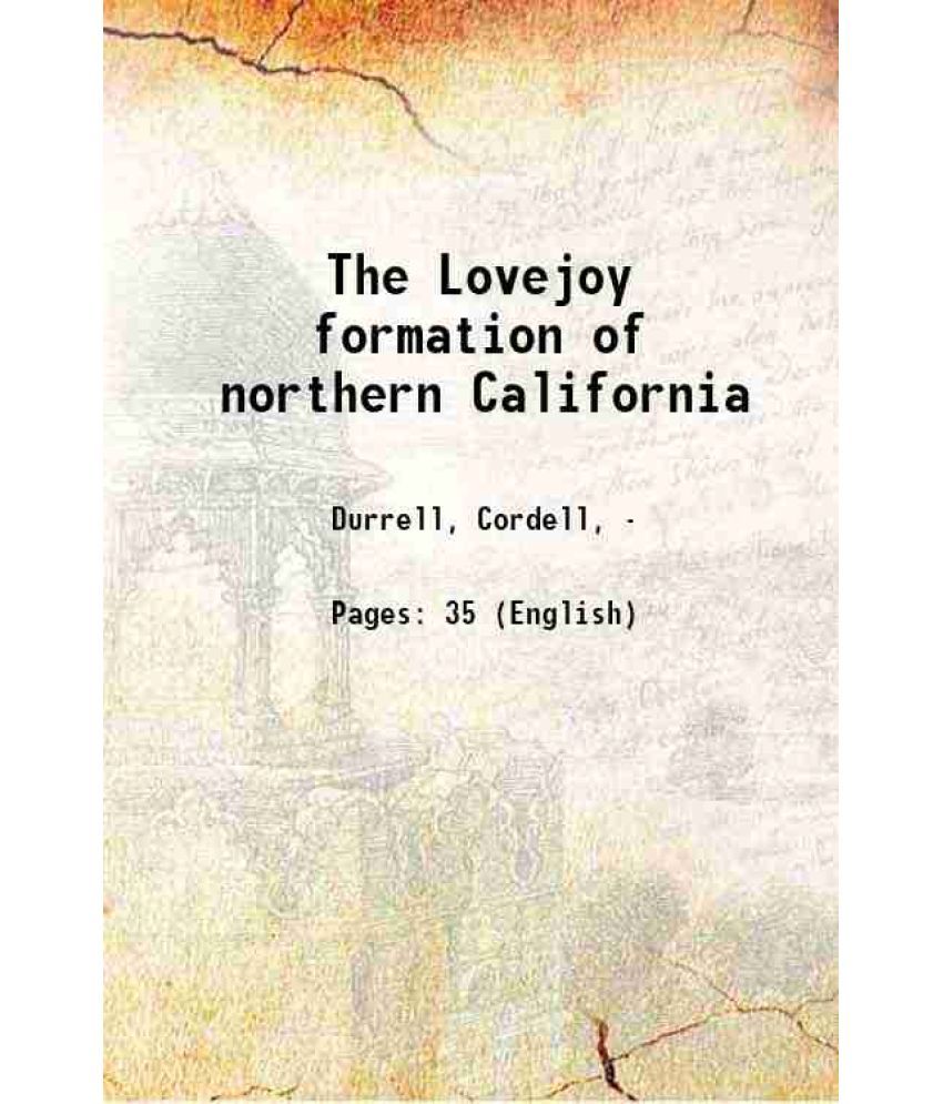     			The Lovejoy formation of northern California 1959 [Hardcover]