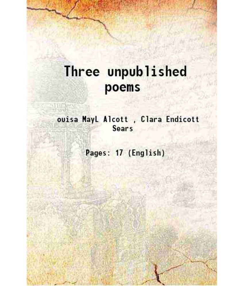     			Three unpublished poems 1919 [Hardcover]