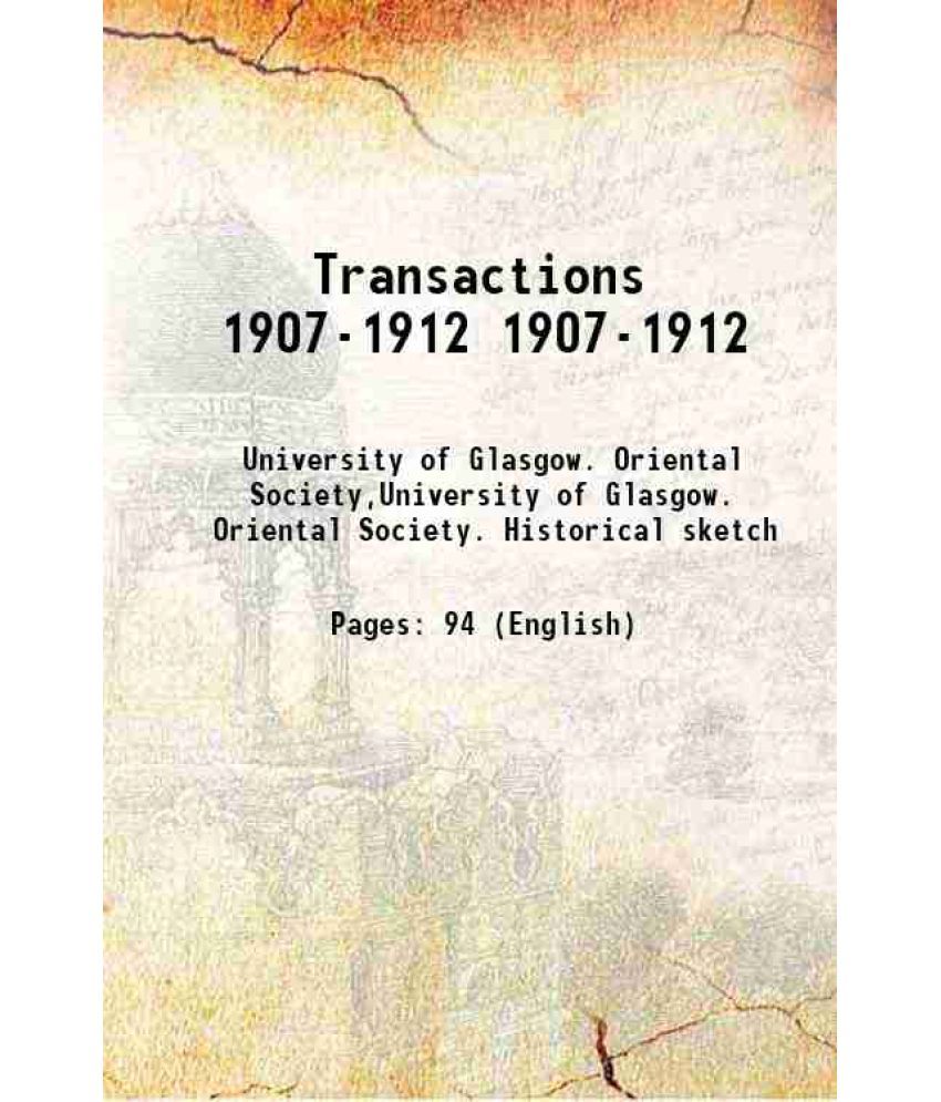     			Transactions Volume 1907-1912 1901 [Hardcover]