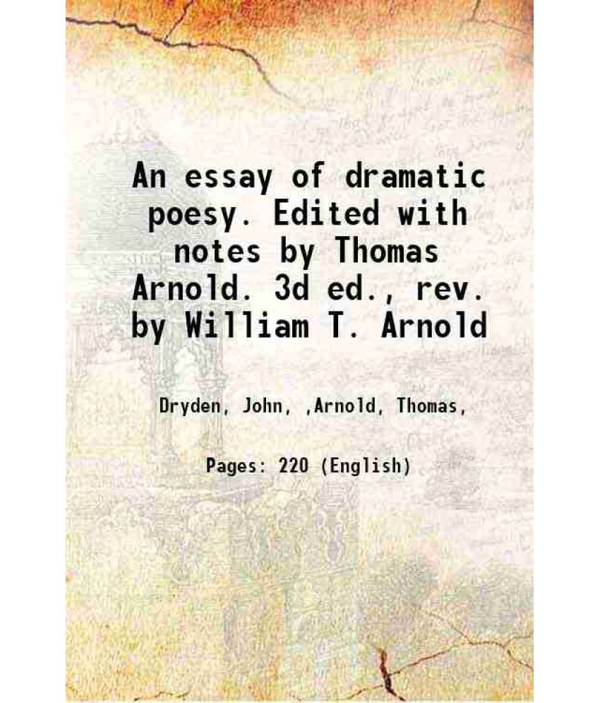     			An essay of dramatic poesy 1918 [Hardcover]