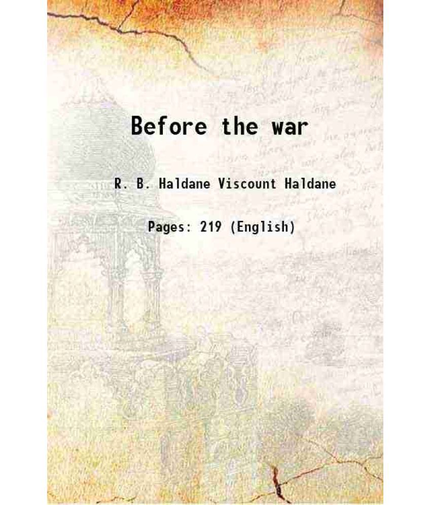     			Before the war 1920 [Hardcover]