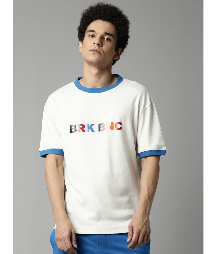 Breakbounce - Off-White 100% Cotton Regular Fit Men's T-Shirt ( Pack of 1 )