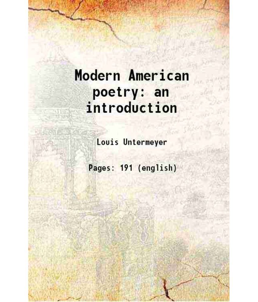     			Modern American poetry an introduction 1919 [Hardcover]