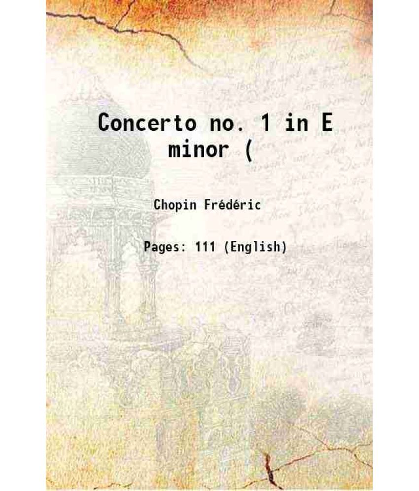     			Concerto no. 1 in E minor ( 1918