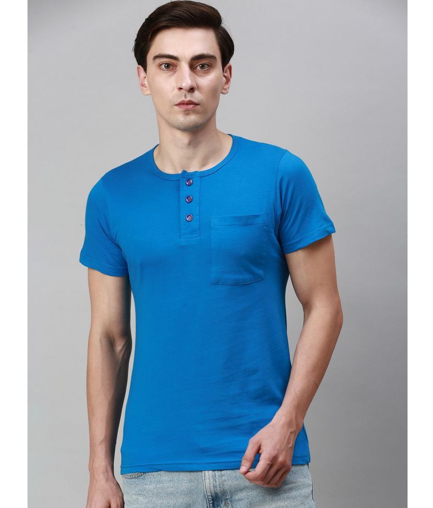     			Lux Cozi - Blue Cotton Regular Fit Men's T-Shirt ( Pack of 1 )