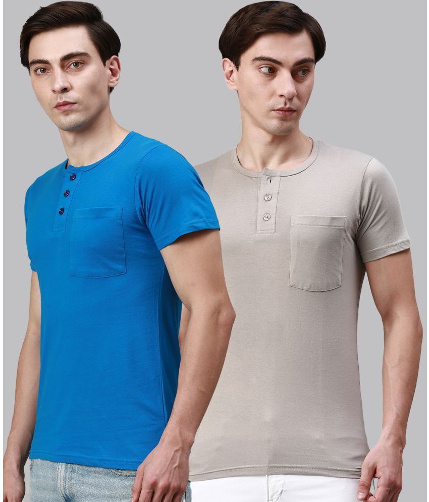     			Lux Cozi - Multicolor Cotton Regular Fit Men's T-Shirt ( Pack of 2 )