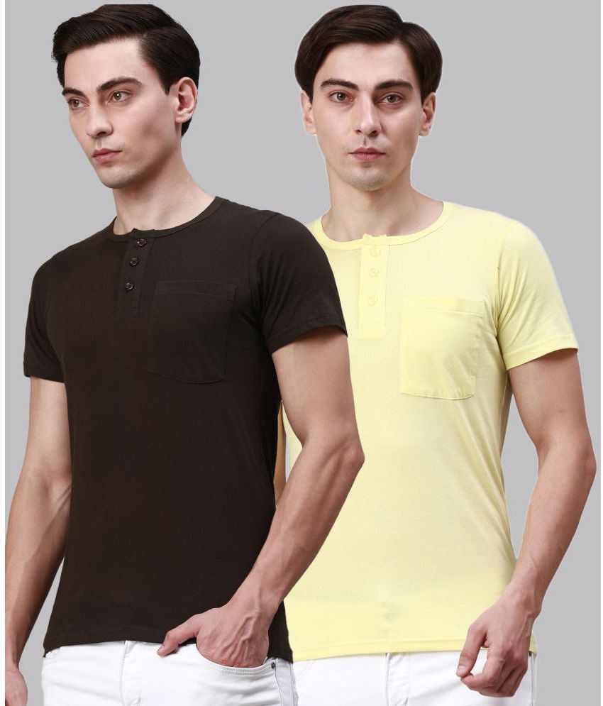     			Lux Cozi - Multicolor Cotton Regular Fit Men's T-Shirt ( Pack of 2 )