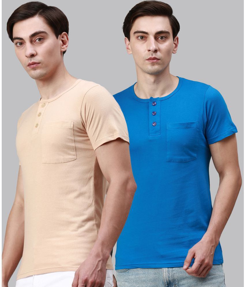     			Lux Cozi - Multicolor Cotton Regular Fit Men's T-Shirt ( Pack of 2 )