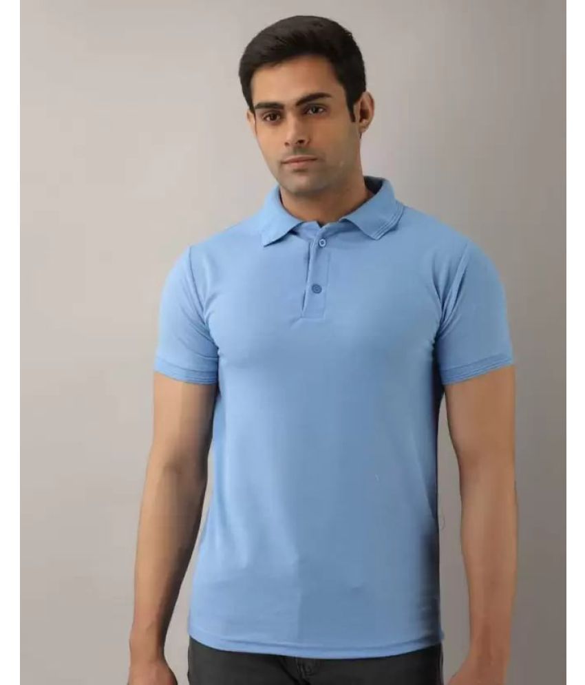     			SKYRISE - Turquoise Cotton Blend Slim Fit Men's Polo T Shirt ( Pack of 1 )