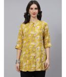 Divena - Mustard Rayon Women's Ethnic A-Line Top ( Pack of 1 )