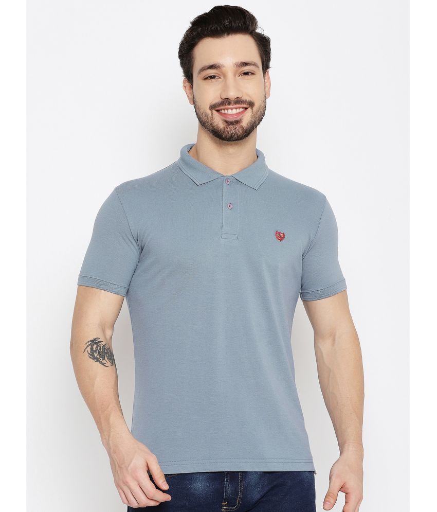     			Duke - Grey Cotton Blend Slim Fit Men's Polo T Shirt ( Pack of 1 )