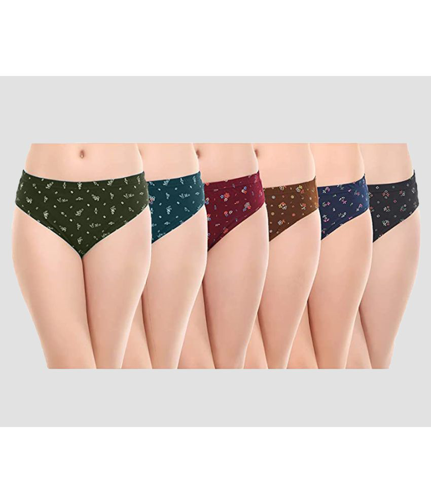     			Sleazy - Multicolor Cotton Printed Women's Hipster ( Pack of 6 )