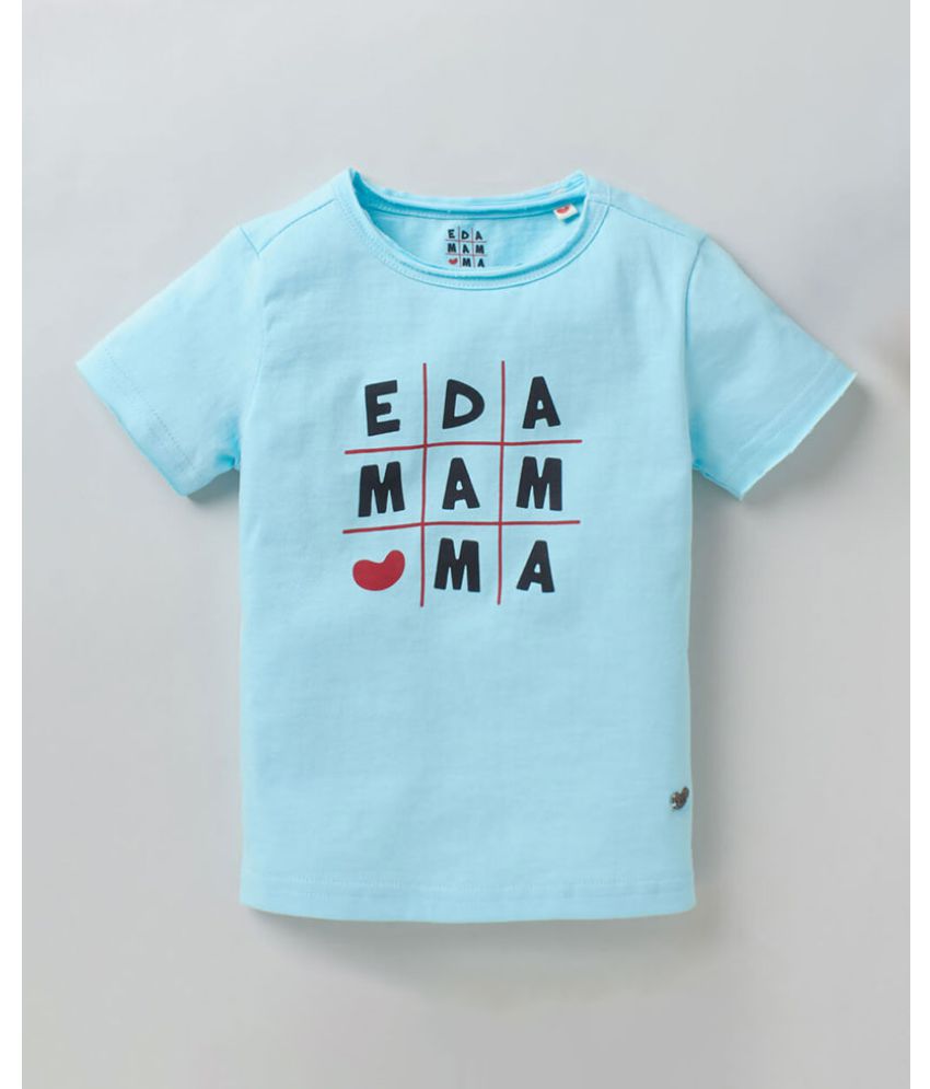 Ed-a-Mamma - Blue Cotton Boy's T-Shirt ( Pack of 1 )