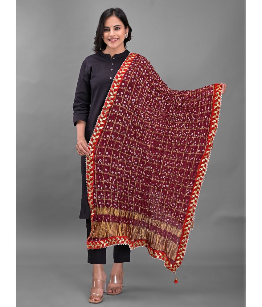     			Apratim - Maroon Silk Women's Dupatta - ( Pack of 1 )